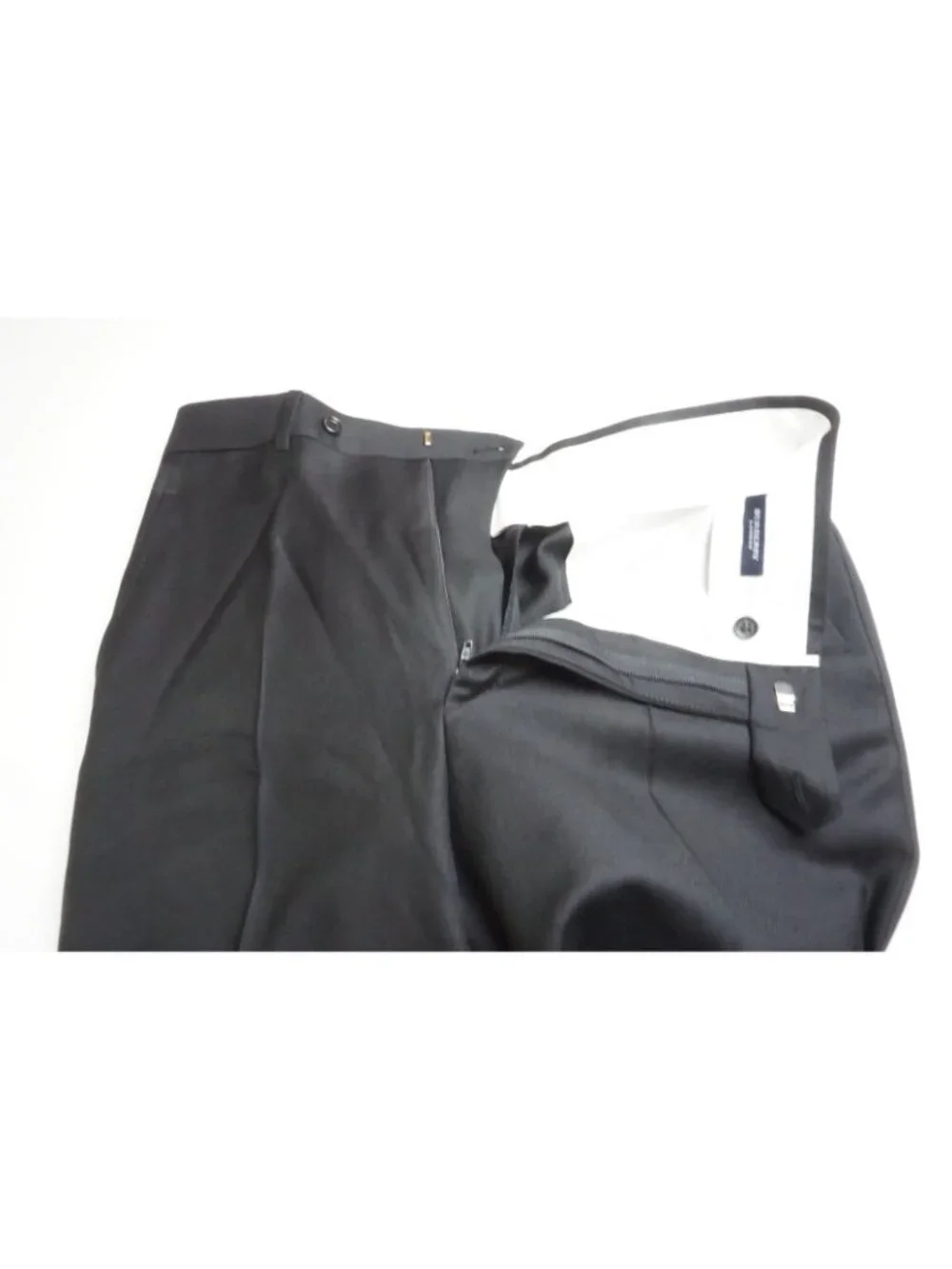 Burberry London Solid Black Wool 2 Pc Suit Jacket Pants Sz 36R BRAND NEW